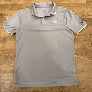 Nike Light Gray Polo Shirt with Red Accent